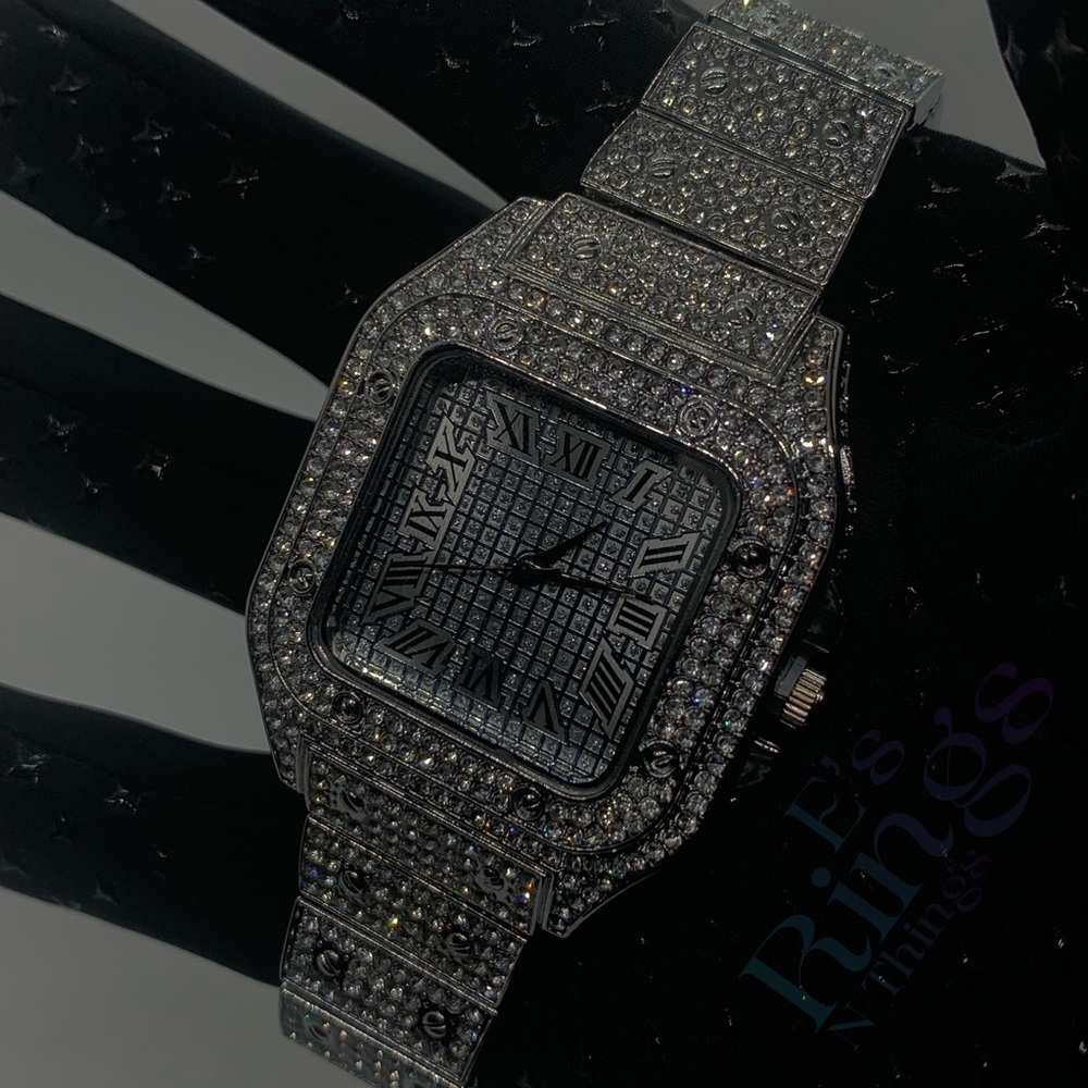 Extra Large High End Iced Out Analog Watch